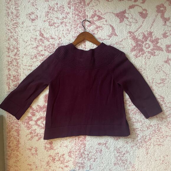 Academia Plum Big Button Open Cardigan - Picture 7 of 9
